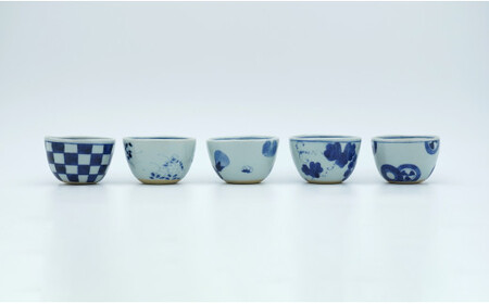 有田焼 絵変り 湯呑 手びねり せん茶 5個セット【山口洋一工房】食器 湯呑 A40-97