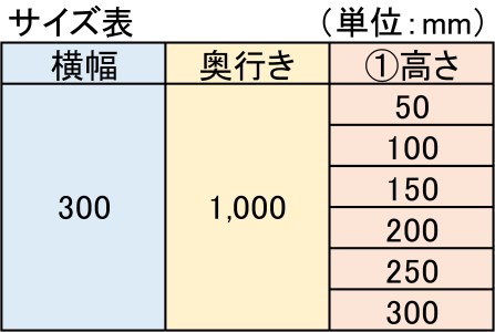 セミオーダー【ストレート】「カースロープ」【横幅300mm、奥行1000mm、高さ50～300mm】