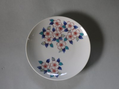 【伊万里焼】市川冬山窯「色鍋島桜文珈琲碗」 037-H1235