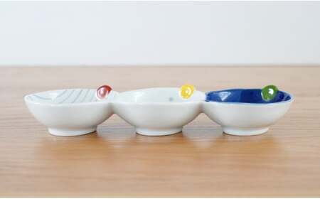 有田焼 3連皿 2枚セット【藍土】 皿 おしゃれ 器 食器 30000円 3万円