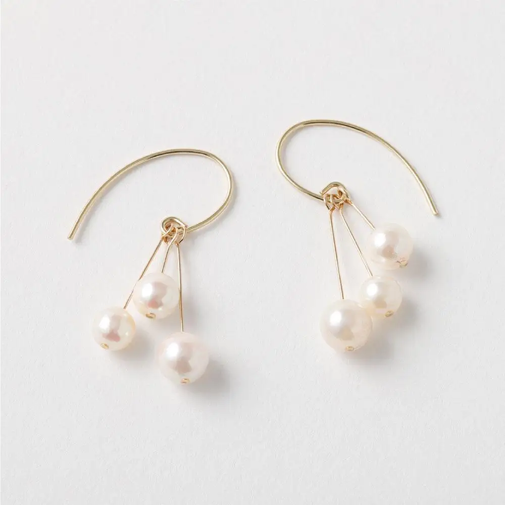 アコヤパール ピアス フックタイプ 5mm 6.5mmシルバー 14金メッキ　　