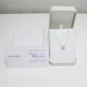 ネックレス あこや真珠 大粒9ミリ K18 スルーペンダント 【 ネックレス 】