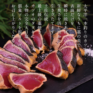 かつおのたたき 土佐厳選１本釣りわら焼き「田野屋銀象シリーズ　極カツオのタタキ（3人〜4人前）完全天日塩付（田野屋銀象ソルト）数量限定 鰹のたたき 魚 魚介 海鮮 刺身【株式会社LATERAL】 [BQAU002]