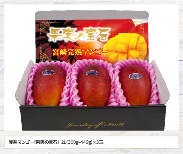 【令和8年発送】宮崎県産完熟マンゴー「果実の宝石」2L×3玉 マンゴー 果物