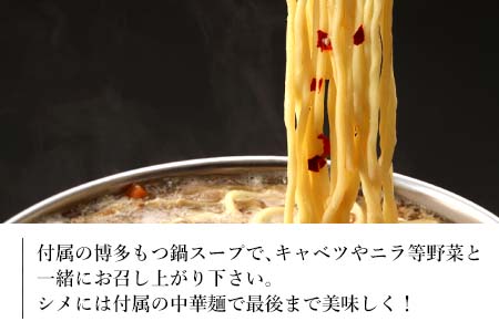 和牛もつ鍋セット 佐賀産和牛ミックスホルモン500ｇ こくうま醤油味ス－プ 乾麺 (3～4人前)