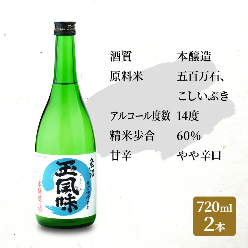 【IWC2024 ゴールドメダル&トロフィー受賞酒】魚沼 玉風味 720ml 2本 セット 
