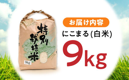 【R7年産】九州のこだわり「にこまる」白米 9kg / 米 こめ コメ お米 おこめ 白米 精米 白ご飯 にこまる 長崎県産 / 諫早市 / 上島農産 [AHAS001]