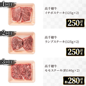 ＜定期便・6回(連続)＞高千穂牛・定期便(6ヶ月)【MT008】【JAみやざき 高千穂牛ミートセンター】