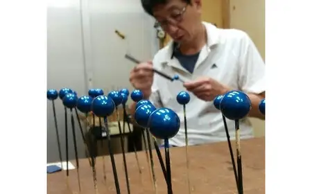 【本漆塗】漆ペンダント18㎜(メタリックブルー)　023-010