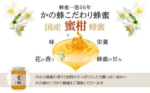 ＜国産＞かの蜂 みかん蜂蜜【300g×2個】福岡県八女市で収獲した完熟みかん蜂蜜 蜂蜜 はちみつ ハチミツ 国産 みかん 蜜柑 完熟 天然 非加熱 常温 保存 備蓄 防災食 非常食 保存食 防災グッズ 福岡県 八女市 024-004
