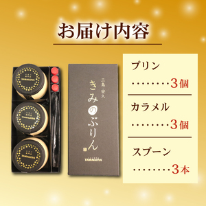 プリン きみのぷりん 3個入り スイーツ お菓子 デザート 濃厚 カラメル 三島ブランド 日の出たまご 卵 エッグ 手作り ギフト プレゼント おやつ 贈り物 詰め合わせ 絶品 とろとろ なめらか 濃厚プリン カスタードプリン 和三盆糖 自社工房 低温蒸し たまご専門店 三島市 静岡県
