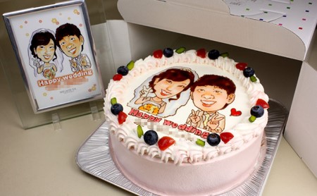 似顔絵ケーキ7号サイズ（人物2人）引換券 チケット 