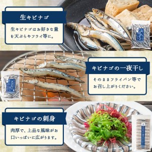 鹿児島県産！あくねキビナゴづくしAセット(3種)生きびなご、一夜干し、刺身をセットに冷凍でお届け！魚介類 海鮮 海の幸 きびなご キビナゴ 刺し身 さしみ 一夜干し【マルホせいうん水産】akn046-01