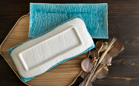 【瀬戸焼】あざやか貫入 さんま皿ペアセット（トルコブルー）【まるたか水野コーポレーション】[BBBF007] 食器 魚