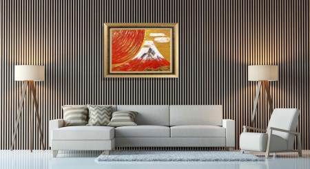 富士山溶岩パワーアート「天陽富士」 絵画 アート