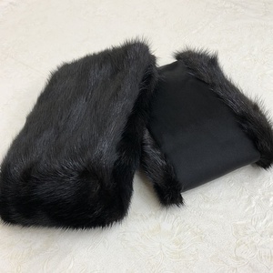 ブラック ミンク ファー レッグウォーマー／豪華 毛皮 リアルファー 綺麗目 上品 お洒落 ファッション