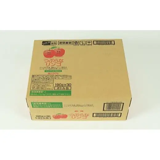 つぶらなリンゴ 30本 つぶらな ジュース りんごジュース ご当地ジュース ／ つぶらなリンゴ 30本 190g ＜131-105＞