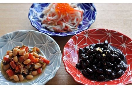 【波佐見焼】ホワイトライン麻 波 プレート M 瑠璃 食器 皿 【翔芳窯】 [FE14] 波佐見焼