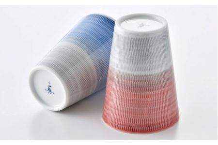 【波佐見焼】色染め流し フリーカップ（中）5色セット 食器 皿 【一真窯】 [BB48]  波佐見焼
