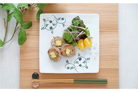 【波佐見焼】絵変り 正角皿 プレート 5枚セット 食器 皿 【団陶器】 [PB63] 波佐見焼