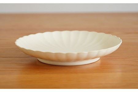 【波佐見焼】花しのぎ ペア 大皿 プレート (白鼠・薄黄) 食器 皿 【団陶器】 [PB81] 波佐見焼