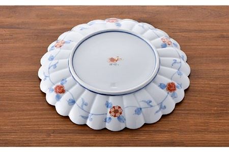 【波佐見焼】見込菊花紋 8号皿 24cm プレート  食器 皿 【石丸陶芸】 [LB75]  波佐見焼