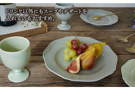 【波佐見焼】iroiro ゴブレット (ペールグリーン×ペールグレー) ペアセット 2点 食器 皿 【藍染窯】 [JC63]  波佐見焼