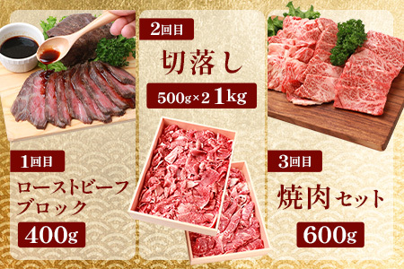 【定期便5回】総重量3.5kg！椎葉牛オールスター定期便≪ローストビーフ・切り落とし・焼き肉・スライス・ステーキ≫ 牛肉 定期便 A5等級指定 黒毛和牛 TK-62