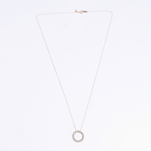 K18YG ダイヤネックレス 輪