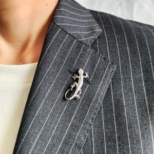 【K18WG】ヤモリタックブローチ MB0003【男女兼用】/No.47