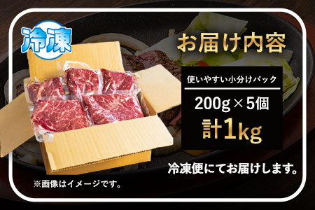 あか牛 赤身ステーキ用 1kg (200g×5) 有限会社白水乃蔵《60日以内に出荷予定(土日祝除く)》 あか牛 あかうし 赤牛 赤身 冷凍 小分けパック