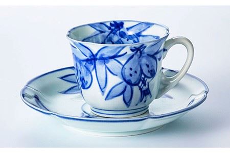 【波佐見焼】古伊万里青磁写絵珈琲碗皿5客揃 食器 カップ 【不二商店】 [UC08] 波佐見焼