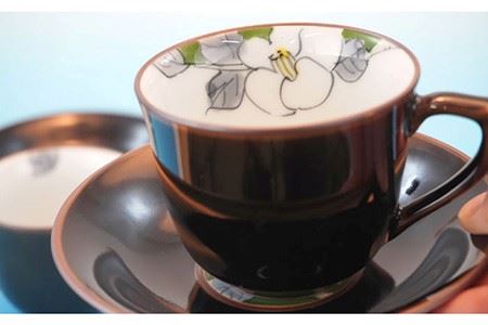 【陶器市特集】【波佐見焼】花絵蒔（はなえまき）ペア コーヒーカップ・ソーサー マグカップ 陶器 食器 皿 【仙右エ門陶房】 [ZD15] 波佐見焼