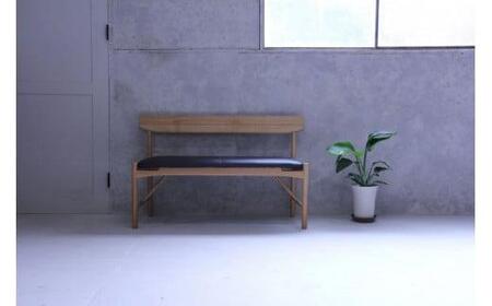 シズクルベンチ1200 OAK／本革ブラックダイニングチェア 飛騨の家具 飛騨家具 木馬舎 AY040