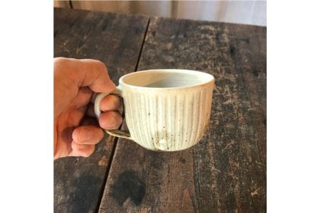 【 アイボリー & アイアン ブラック 】 スープ マグカップ ペア セット 糸島市 / うつわと手仕事の店 研  器 陶器 食器 スープマグ クラフト 手作り [ARD019]