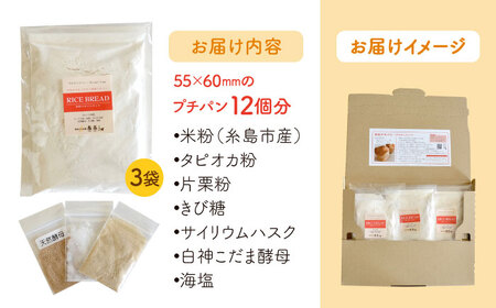 できたてもっちり♪ かわいい 米粉 プチ パン  キット 3袋 入り《糸島》【天然パン工房楽楽】【いとしまごころ】[AVC026]