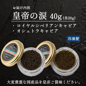 【純国産キャビア】皇帝の涙 2種食べ比べセット 40g 国産 キャビア チョウザメ 宮崎 小林市 食べ比べ