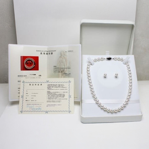 9-9.5ミリ アコヤ真珠 ネックレス ピアス パールハヤシ 【 150万円 】