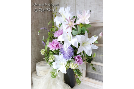 フラワーアレンジメント フューネラルフラワー 仏花 大 [La.Rose Fleur 山形県 高畠町 tk06ayt140008]