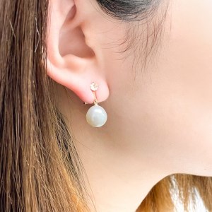 18金イエローゴールド　淡水バロックパールイヤリング（管理番号685654）