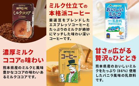 【6ヶ月定期便】常温保存可能 らくのうマザーズ 詰め合わせ セット合同会社たべたせいか《申込月の翌月から出荷開始》熊本県 菊池市 カフェオレ いちご ミルクココア 大阿蘇牛乳 コーヒー おいしいミルクバニラ 乳飲料 乳性飲料 らくのうマザーズ ドリンク