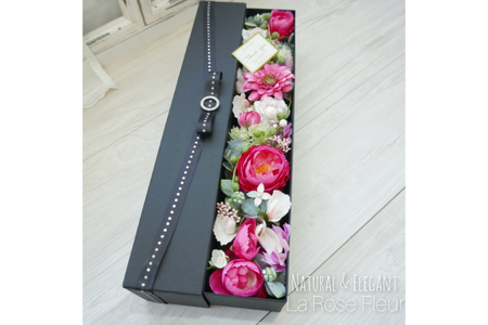 フラワーアレンジメント アーティフィシャルフラワー ギフト BOX [La.Rose Fleur 山形県 高畠町 tk06ayt140000]