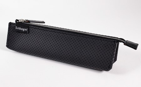 Sobagni　パンチングペンケース 雑貨 日用品 文房具 エシカルレザー製 パンチング加工  ライトグレー