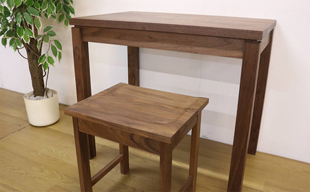 無垢家具　テーブル　シンプルデスク　机　ウォールナット　800×500　在宅ワーク用　 1～2人用 雑貨 日用品 天然木 