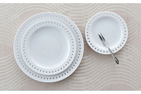 【波佐見焼】水晶ロイヤルスクエア リム プレート 3枚セット 食器 皿 【丹心窯】 [AB36]  波佐見焼