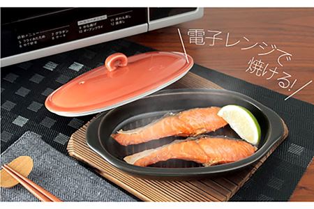 【波佐見焼】レンジで焼けるくん （楕円） 薄紅 レシピ付き  食器 皿 【西日本陶器】 [AC112] 波佐見焼
