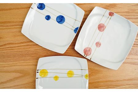 【波佐見焼】シャボンライン トリオ 角皿 小皿 食器 皿 【団陶器】 [PB85] 波佐見焼