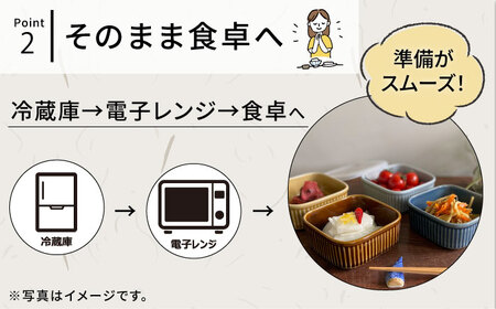 【波佐見焼】便利な蓋つき容器 大・小（薄瑠璃）2個セット 保存容器 食器 皿 【和山】 [WB129]  波佐見焼