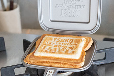 ホットサンドメーカー シルバー  炭火・ガス火・ラジエント 燕三条製 アルミ製 [TSBBQ]