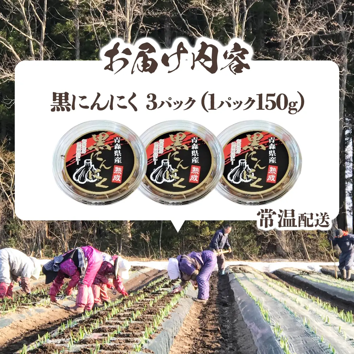 黒にんにく3個セット 【送料無料 青森県 七戸町 にんにく ガーリック 野菜】　【02402-0152】